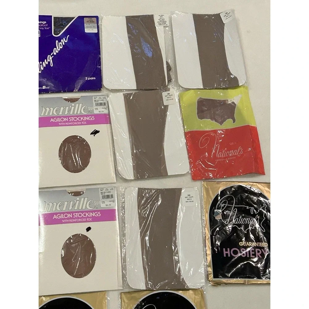 VTG Pantyhose Nationals Tights Lot of 17 Various Colors & Sizes‎